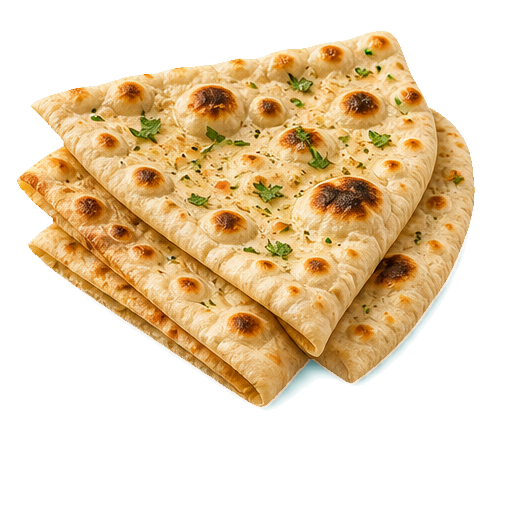 Fresh naan and roti