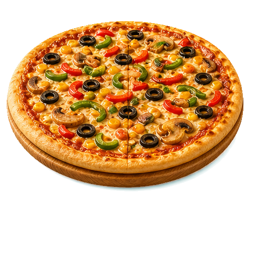 A vegetable pizza